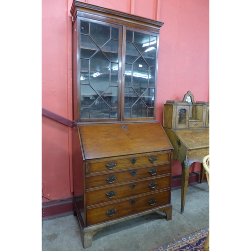 88 - A George III mahogany bureau bookcase