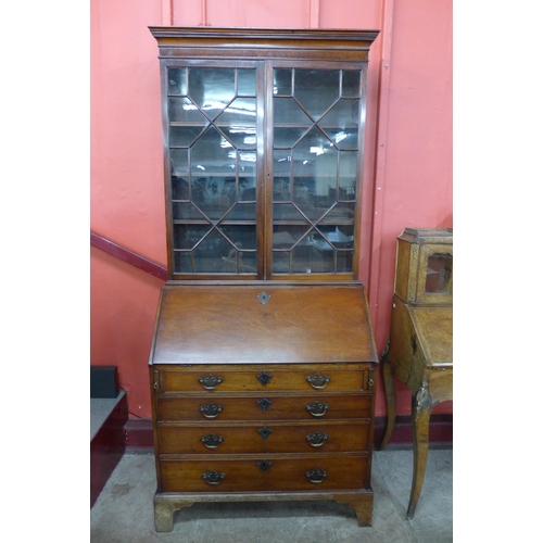 88 - A George III mahogany bureau bookcase