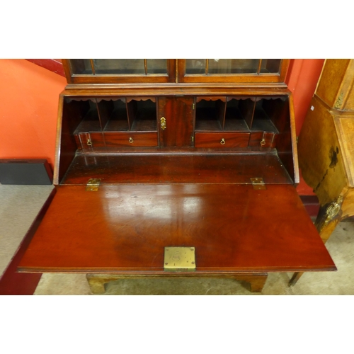 88 - A George III mahogany bureau bookcase