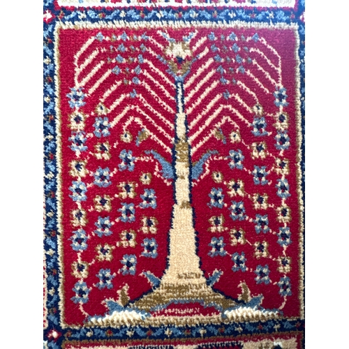 1515 - An ivory ground Cashmere runner, with Persian panel design, 300 x 80cm