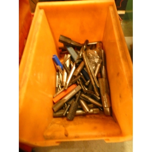 2248 - 5 Lin bins of taps, drills and assorted engineering tools