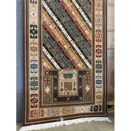 1521 - A fine woven Iranian runner with bespoke pattern and unique colours