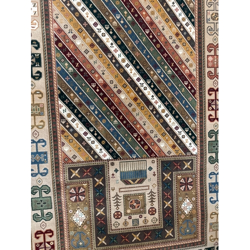 1521 - A fine woven Iranian runner with bespoke pattern and unique colours