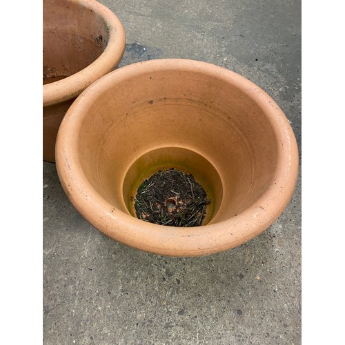 2381 - Two large Yorkshire 30cm plant pots