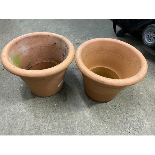 2382 - Two large unused 30cms Yorkshire plant pots