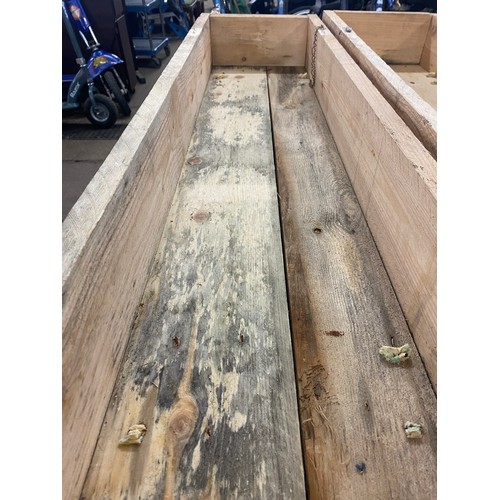 2129 - Pair of wooden 5ft x 1ft planters