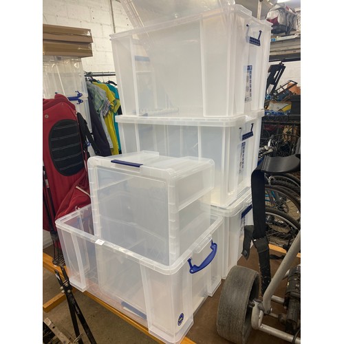 2356 - Three 85ltr capacity, one 84ltr capacity, one 70ltr capacity bankers box storage boxes with lids