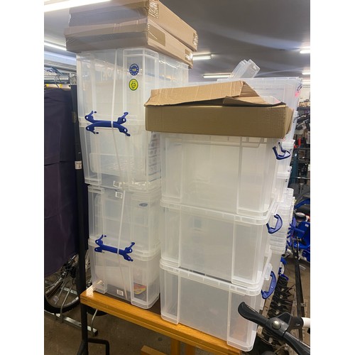 2357 - Nine 35ltr capacity, six 33.5ltr capacity, four 10ltr capacity  bankers box storage boxes with lids