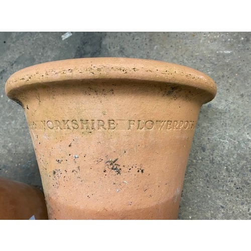 2381 - Two large Yorkshire 30cm plant pots