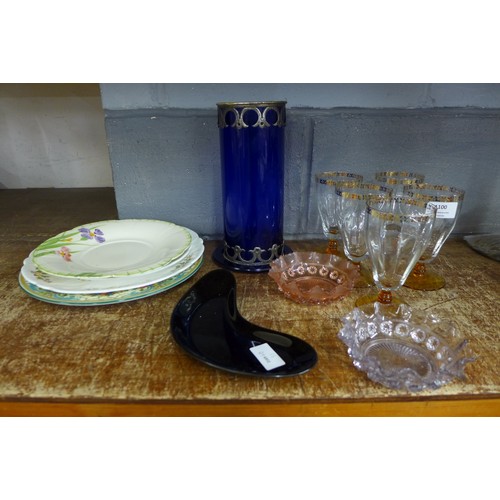 1099 - A collection of glassware and china including, Aynsley plates and a Goode & Son plate  **PLEASE NOTE... 