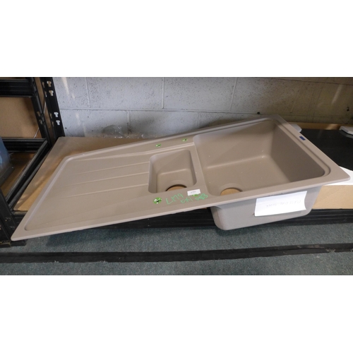 3006 - Truffle composite 1.5 Bowl Sink with Drainer (389-179)   * This lot is subject to vat