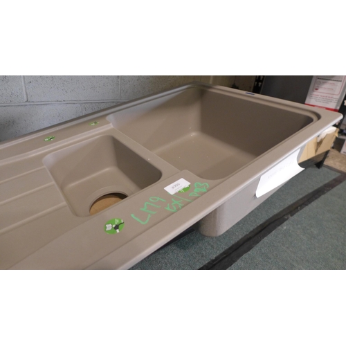 3006 - Truffle composite 1.5 Bowl Sink with Drainer (389-179)   * This lot is subject to vat