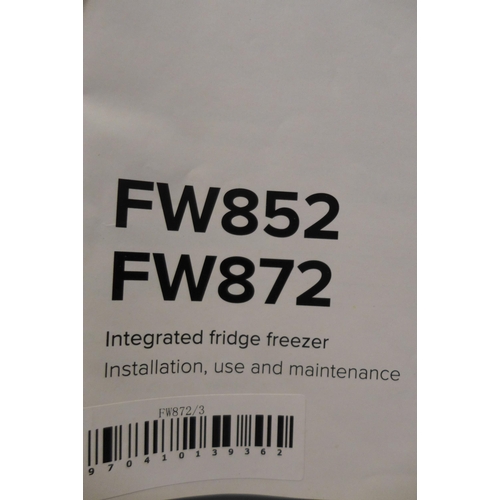 3028 - CDA 70/30 Integrated Fridge Freezer (H1772xW540xD540) - model:- FW872, RRP £424.17 inc. VAT (389-145... 