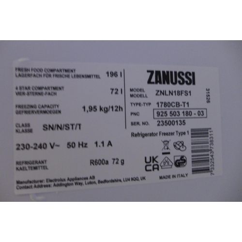 3030 - Zanussi 70/30 Fridge Freezer - Low Frost (H1772xW548xD549) - model:- ZNLN18FS1, RRP £440.83 inc. VAT... 