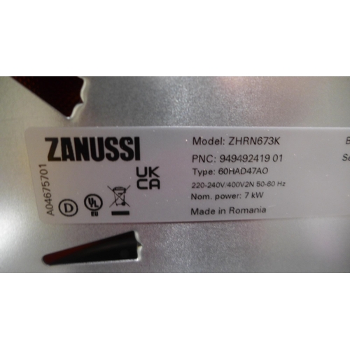 3037 - Zanussi Ceramic OvalZone 4 Zone Hob (W590xD520) (Model: ZHRN673K), RRP £215.83 inc. VAT (389-161) * ... 