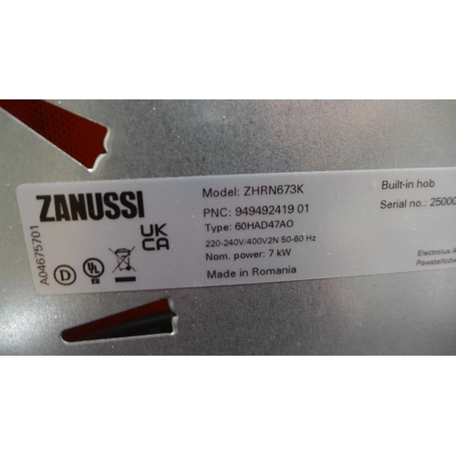 3038 - Zanussi Ceramic OvalZone 4 Zone Hob (W590xD520) (Model: ZHRN673K), RRP £215.83 inc. VAT (389-150) * ... 