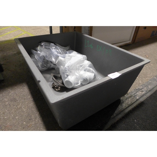 3043 - Grey composite undermount sink (389-206)   * This lot is subject to vat