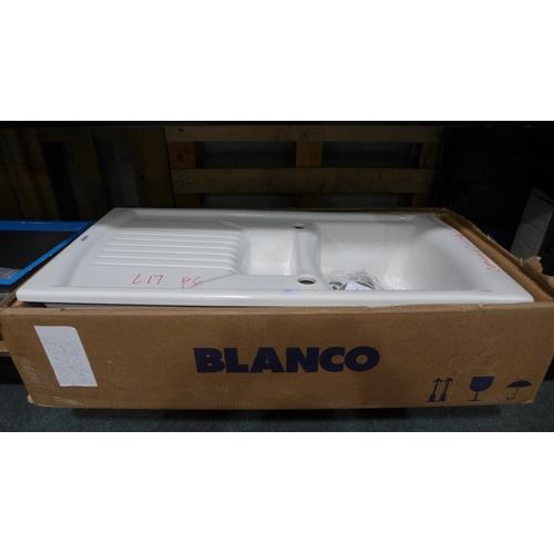 3099 - Skye 1.5 Bowl RVS Ceramic 500x1000  - model no BL452660, Original RRP £307.5  inc. vat (Damage on Ed... 