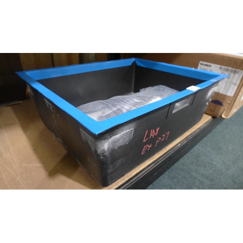 3100 - Black composite undermount Sink with stainless steel Rim (384-148)   * This lot is subject to vat