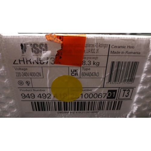 3113 - Zanussi Oval Zone Ceramic Hob (Model: ZHRN673K) (384-55 )   * This lot is subject to vat