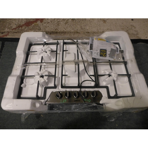 3124 - Zanussi 5-Burner Gas Hob (Model: ZGNN755X) (389-68) * This lot is subject to VAT