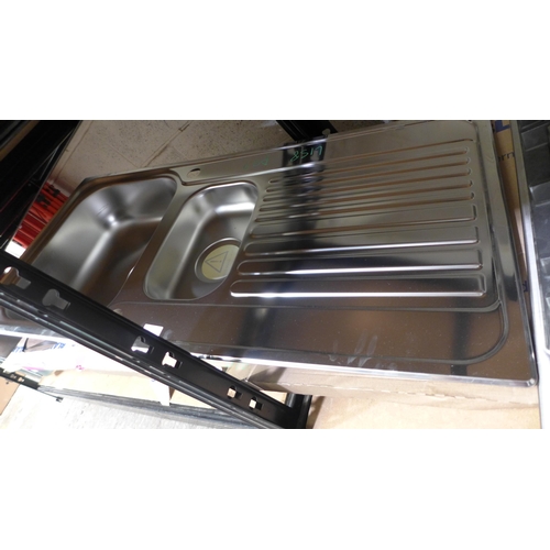 3133 - Two Stainless Steel Sinks with Drainers (389-79,157) * This lot is subject to VAT