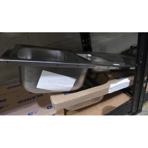 3133 - Two Stainless Steel Sinks with Drainers (389-79,157) * This lot is subject to VAT