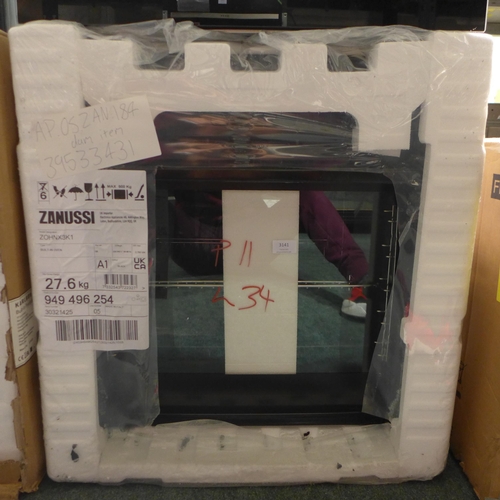 3141 - Zanussi Single Multifunction Oven - BLACK, model: ZOHNX3KI (384-34 ) * This lot is subject to vat