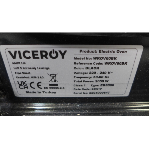 3153 - Viceroy Single Oven - black H595xW595xD547  - model no WROV60BK, Original RRP £315.84  inc. vat  (38... 