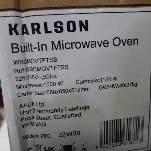 3155 - Karlson Built In Microwave Oven (384-140) model:-WRCMOVTFTSS    * This lot is subject to vat