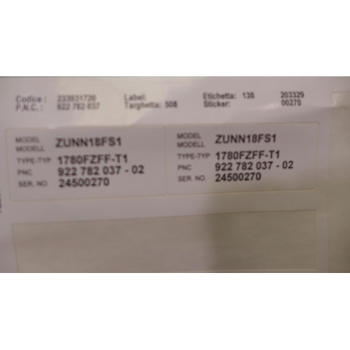 3172 - Zanussi  Integrated Tower Freezer (frost free) H1772xW548xD549 - model: ZUNN18FS1, Original RRP £657... 