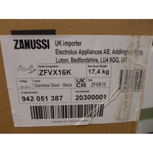 3191 - Zanussi Black Screen Hood (H915xW598xD176) - model:- ZFVX16K, RRP £232.5 inc. VAT (389-40) * This lo... 