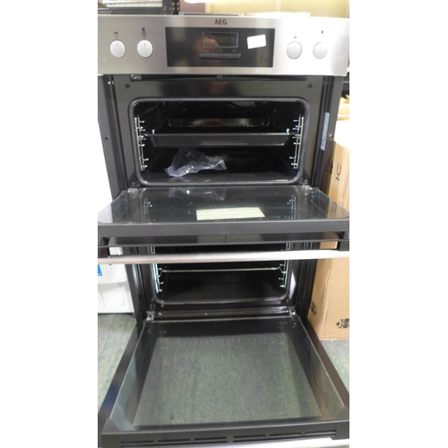 3192 - AEG  Built In Double Oven H888xW594xD568 - model no DEB331010M, Original RRP £557.5  inc. vat  (384-... 