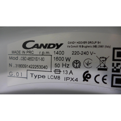 3193 - Candy Integrated Washer Dryer (8+5kg)  H820xW600xD525 - model: CBD485D1E, Original RRP £382.5  inc. ... 