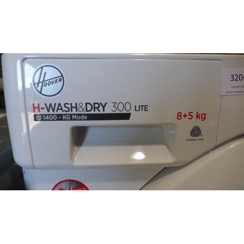 3204 - Hoover Integrated Washer Dryer H-Wash & Dry 300 lite 8+5kg (H820xW600xD525) - model:- HBD485D1E, MIS... 