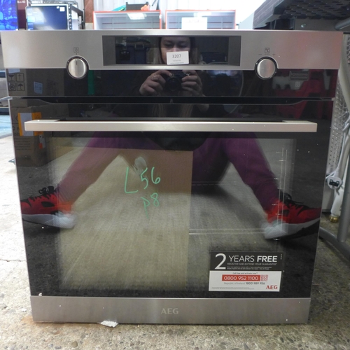 3207 - AEG Single Pyrolytic Oven with SteamBake (H594xW595xD567) - model:- BPK556220M, RRP £657.5 inc. VAT ... 