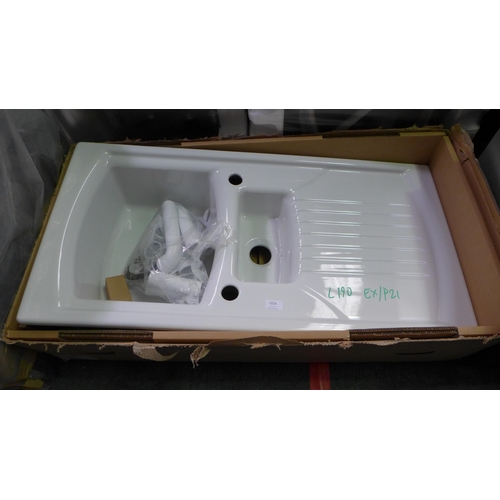 3224 - Ceramic 1.5 Sink with Drainer  (389-190)     * This lot is subject to vat