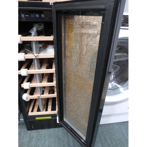 3254 - Viceroy Under Counter Wine Cooler (H870xW295xD570) - model:- WRWC30BKED, DAMAGED GLASS DOOR, RRP £33... 