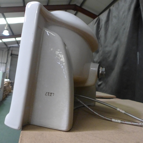 3272 - White Ceramic Vanity Sink with Chrome Mixer Tap (389-52) * This lot is subject to VAT