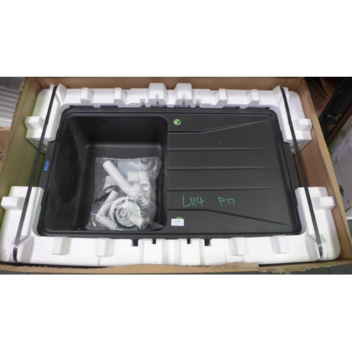 3296 - Minorca  1.0 RVS Black Composite Sink (500x860) (389-113) * This lot is subject to VAT