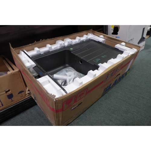 3296 - Minorca  1.0 RVS Black Composite Sink (500x860) (389-113) * This lot is subject to VAT