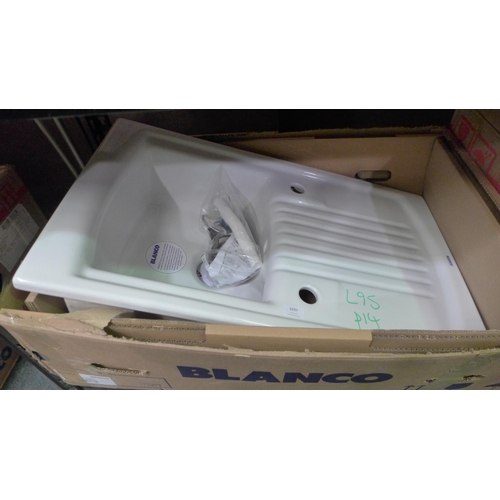 3297 - Blanco Ceramic Setura Sink with Drainer (389-94) * This lot is subject to VAT