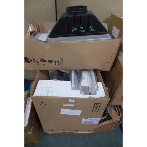 3303 - Quantity of Cooker Hoods and Extractors to include: AEG, Zanussi and Faber  (389-84,128) * This lot ... 