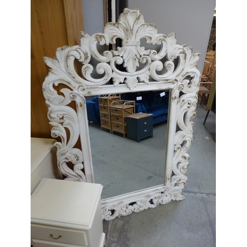 1479 - A large shabby chic French style mirror