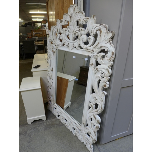 1479 - A large shabby chic French style mirror