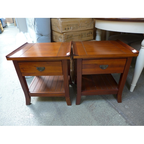 1544 - A pair of Cherrywood bedside chests