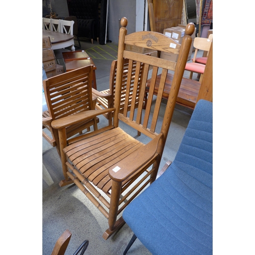 1547 - Hardwood Jack Daniels rocking chair