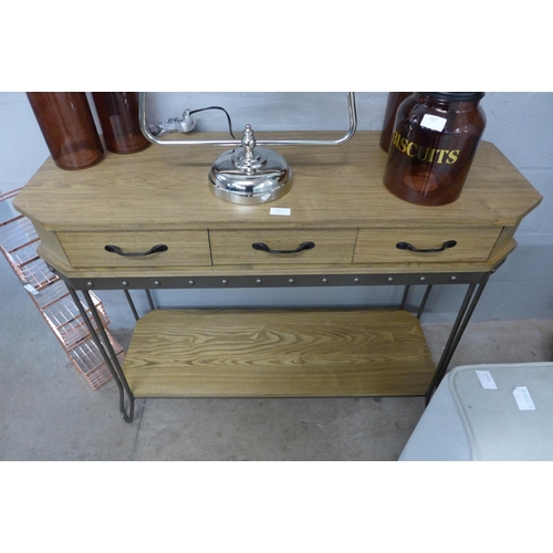 1317 - A wood and metal industrial style console table