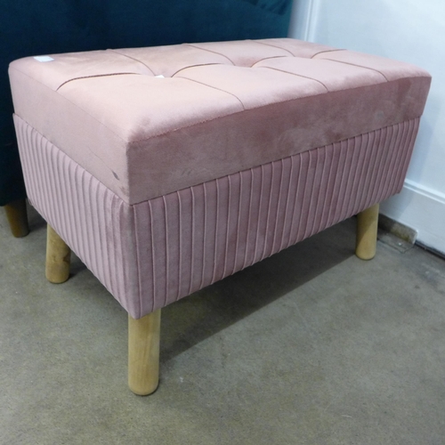 1321 - A pink upholstered ottoman footstool