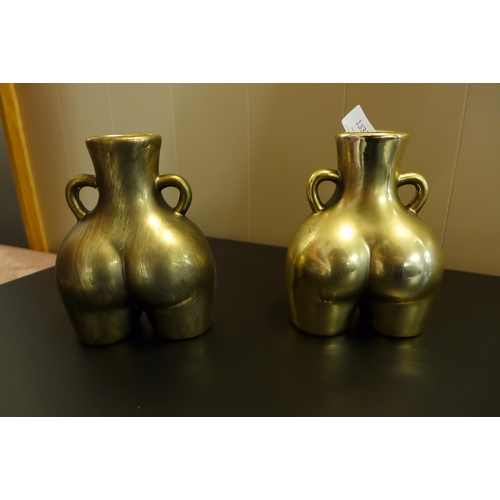 1337 - A pair of small gold vases